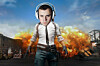 Cover of PUBG game with the PFY's head (complete with headset) superimposed on hero's shoulders