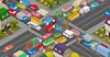 An illustration of a road intersection filled with traffic