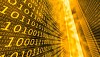 Illustration of some binary code flying out the screen