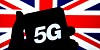 Illustration of a 5G phone in front of the UK flag