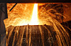 A blast furnace smelting steel