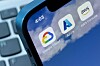 Icons representing Google Cloud, Azure, AWS on a phone