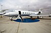 A Gulfstream Aerospace G500 / G550 private jet on a runway