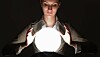 Someone peering at a crystal ball