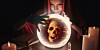 Illustration of someone looking into a crystal ball with malware in it