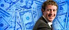 Combination of a pile of dollar bills and Meta CEO Mark Zuckerberg smiling