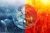Illustration of good and bad weather around the world