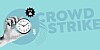 Graphic of the CrowdStrike logo and someone holding up a clock