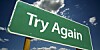 'Try Again' road sign
