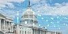 US capitol dome building exterior with cyber bits