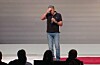 Larry Ellison on stage at Oracle's cloud pricing announcement