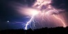 Illustration of lightning on a stormy, cloudy evening