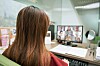 Someone using Microsoft Teams with colleagues remotely