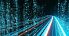 Abstract illustration of information moving fast past some computer systems