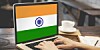Laptop with Indian flag