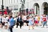People shopping in Piccadilly Circus, London