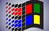 Microsoft Windows 95 logo on a background