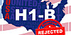 Illustration of a H-1B visa being rejected