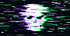 Illustration of a distorted digital skull