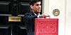 Rishi Sunak, Chancellor of the Exchequer, leaves No.11 Downing Street to present his budget at the House of Commons in London, UK.