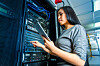 Someone working in a data center