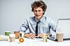 weeping techie with crumpled coffee cups