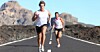 Two men running a race