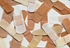 An assortment of band-aids/plasters