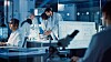 inputting data in a lab