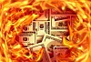Money on fire