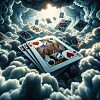 shuffle cards in clouds