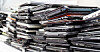 A few piles of broken laptops