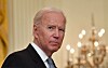 US President Joe Biden with a raised eyebrow