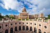The Texas State Capitol with open-air rotunda. It was completed in 1888 in Downtown Austin. It contains the offices and chambers of the Texas Legislature and the Office of the Governor. Pic: Kushal Bose / Shutterstock