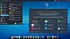 Emmabuntus Xfce desktop with the Welcome screen with 9 big buttons, and the Whisker menu open