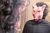 Ugly pig face in mirror