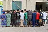 Alleged scammers arrested and lined up following Interpol-led Operation Sentinel, carried out in Benin