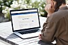 Companies House website. A woman searching the register.