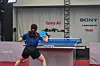 Ace fires a shot back to its human opponent, Minami Ando, during a match in April 2025 Credit Sony AI