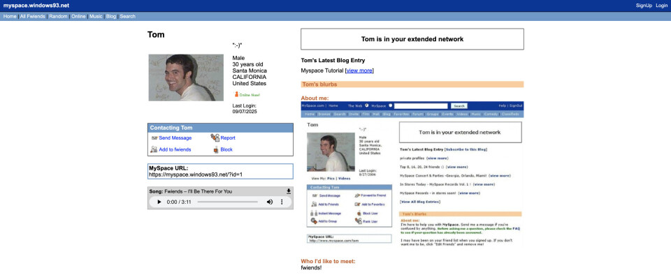 Myspace93's homepage