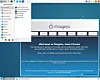 Mageia 10 showing the Xfce 4.21 desktop and the Welcome screen