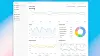 A monitor showing an analytics dashboard with line charts, a donut chart and metric summaries.