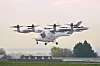 Vertical Aerospace electric-powered small aircraft pictured taking off vertically