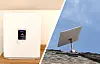 Left, a T-Mobile 5G home internet combo model/router — Right, an second-gen Starlink dishy that we don't actually use, but is positioned in a far more photogenic spot on our roof than the V4 dish we actually do connect to.