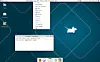 The 'Cupertino' panel profile, with a global menu at the top (as well as in the app window) and a dock-like panel at the bottom.