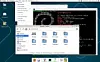 The Cupertino profile, with fixed global menu and Docklike-taskbar in the bottom panel. Look, ma, no menu bars!