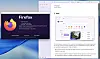 Firefox 157: it's now very slightly violet-purple, at least to our eyes, and tabs are ovals.