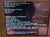 CRT monitor showing a Dell OptiPlex 755 BIOS screen with a low system battery warning.