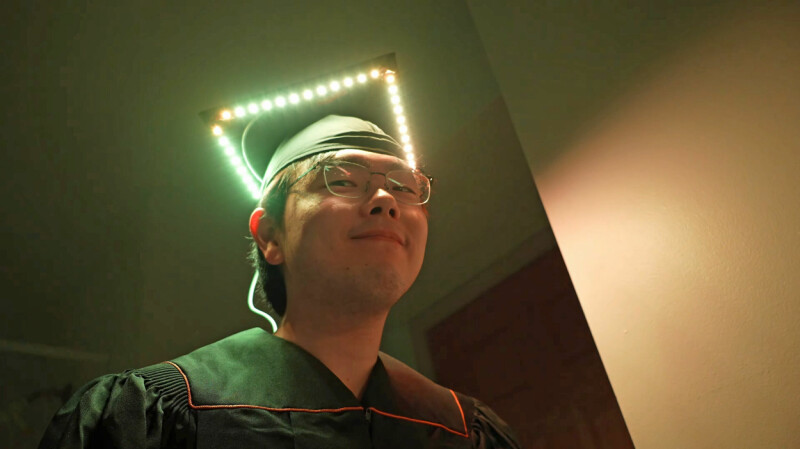 Grad-to-be turns graduation cap into Rust-powered light show