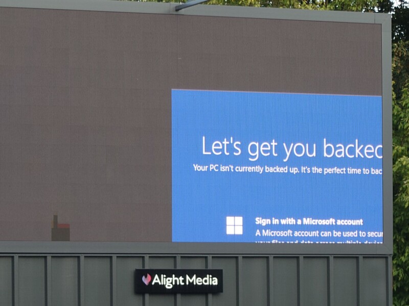 Backup and running? Not this digital sign